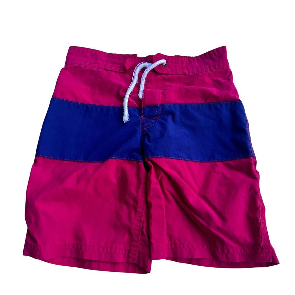 Crewcuts Boys Swim Trunks - Red with Blue Stripes - Size 6